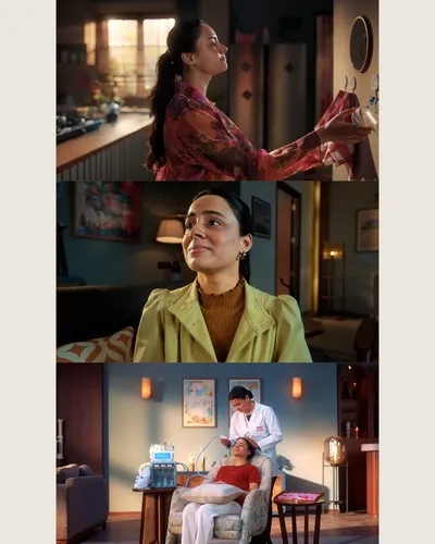 Stills from a brand film shot across three home sets
